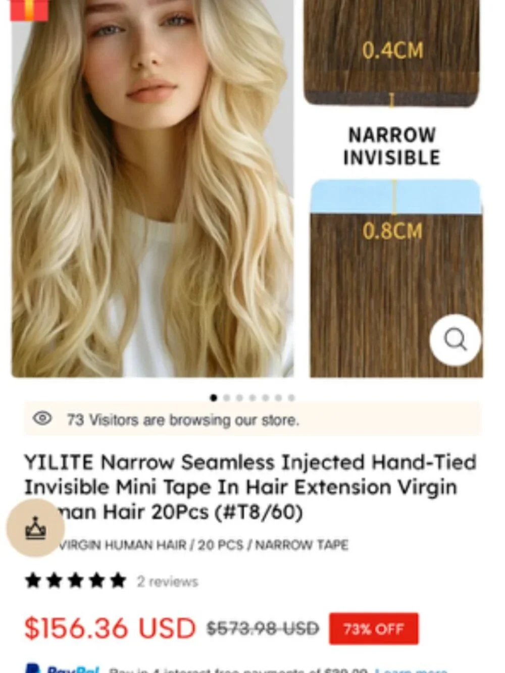 New YILITE Light Brown to Platinum Blonde Invisible Tape In Extensions 20Pcs